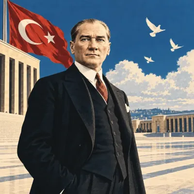 Atatürk Türk Bayrağı ve Anıtkabir Poster Kanvas Tablo