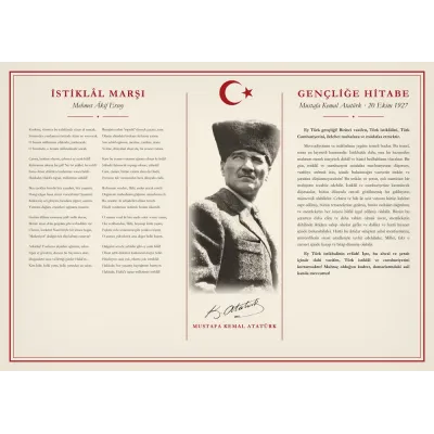 İstiklâl Marşı ve Gençliğe Hitabe Atatürk Makam Panosu