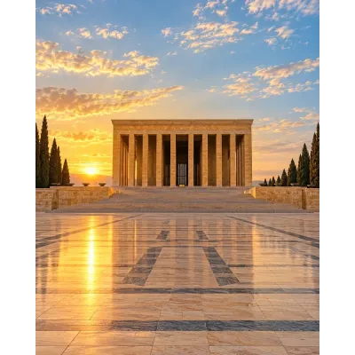 Şafakta Anıtkabir Kanvas Tablo