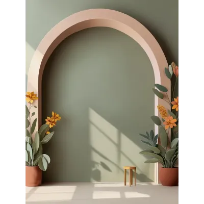 Adaçayı Bohem Çiçekli Kemer Kanvas Tablo