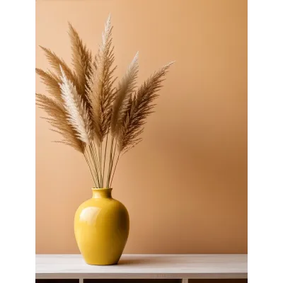 Hardal Bohem Pampas Otları Kanvas Tablo