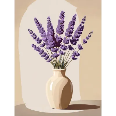 Minimal Kurutulmuş Lavanta Kanvas Tablo