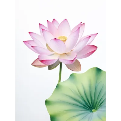 Suluboya Botanik Lotus Kanvas Tablo