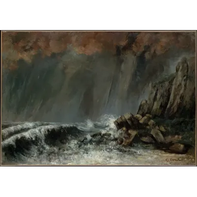 Courbet Denizde Hortum Kanvas Tablo