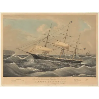 James E. Buttersworth Racer Klipper Gemisi Kanvas Tablo