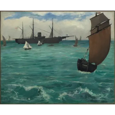 Manet Boulogne Açıklarında Kearsarge Gemisi Kanvas Tablo
