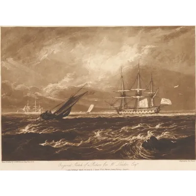Turner Dalgalı Denizde Gemiler Kanvas Tablo