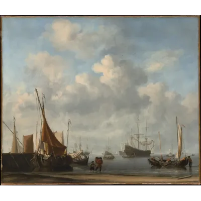 Willem van de Velde Hollanda Limanı Girişi Kanvas Tablo