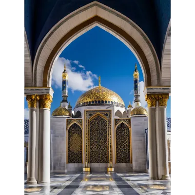 Altın Kubbeli Cami Kapısı Kanvas Tablo