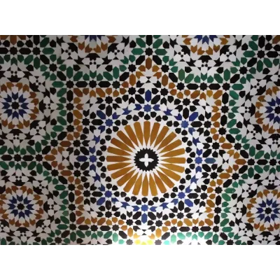 Fas Meknes Zellige Çini Deseni Kanvas Tablo