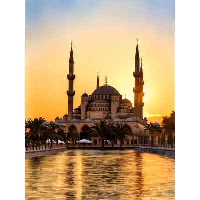 Gün Doğumunda Cami Kanvas Tablo