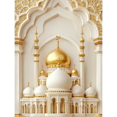 Kabartma Cami Kubbesi Kanvas Tablo