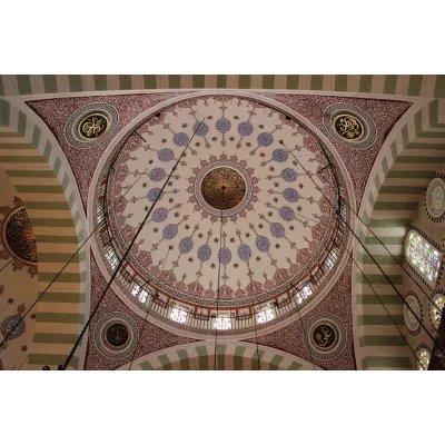 Osmanlı Mihrimah Sultan Camii Kubbesi Kanvas Tablo