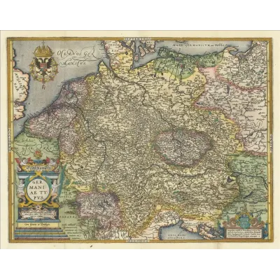 Abraham Ortelius Almanya Haritası 1608 Kanvas Tablo