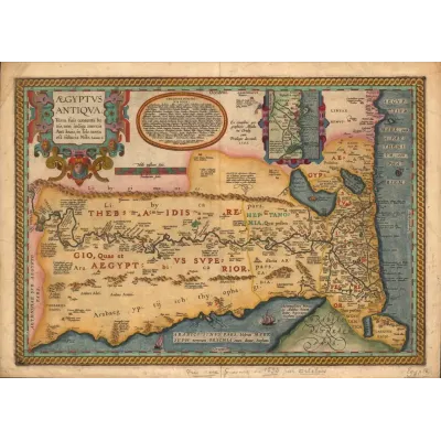 Abraham Ortelius Antik Mısır Haritası Kanvas Tablo