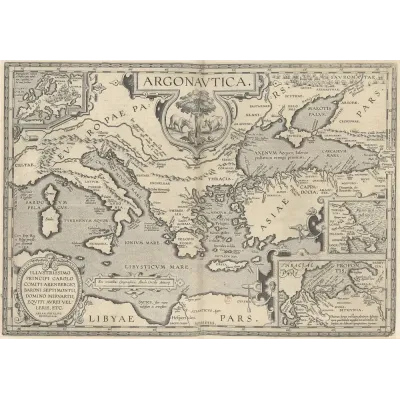 Abraham Ortelius Argonotlar Haritası Kanvas Tablo