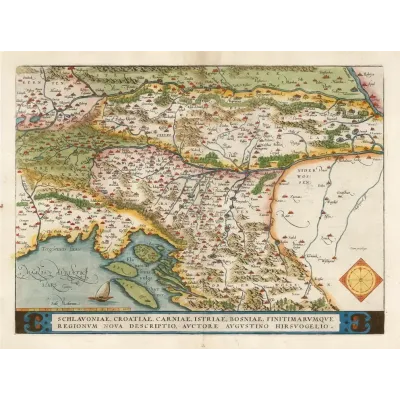 Abraham Ortelius Batı Balkanlar Haritası 1574 Kanvas Tablo