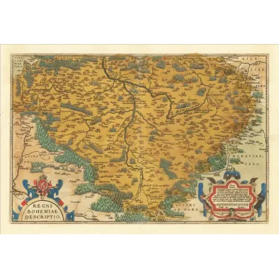 Abraham Ortelius Bohemya Haritası 1587 Kanvas Tablo