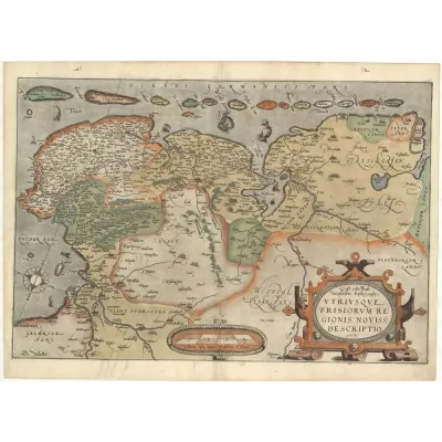 Abraham Ortelius Frizya Haritası Kanvas Tablo