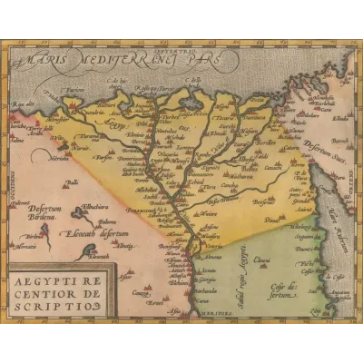 Abraham Ortelius Mısır Haritası Kanvas Tablo