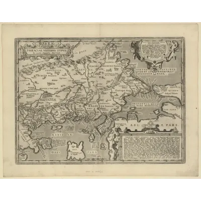 Abraham Ortelius Trakya Haritası 1590 Kanvas Tablo