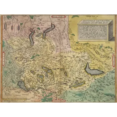 Aegidius Tschudi İsviçre Haritası 1538 Kanvas Tablo