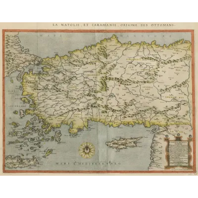 Antoine Lafréri Anadolu ve Karaman Haritası (Lafréri Atlası) Kanvas Tablo