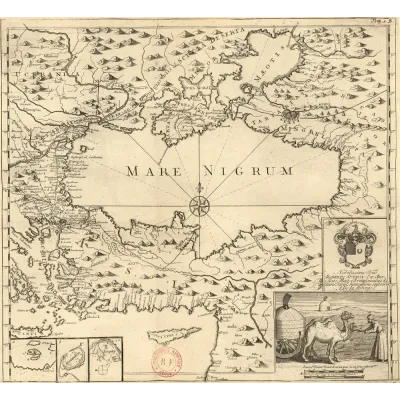 Aubry de La Motraye Karadeniz Haritası (Mare Nigrum) 1720 Kanvas Tablo