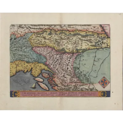 Augustin Hirschvogel Slavonya, Hırvatistan ve Bosna Haritası 1570 Kanvas Tablo