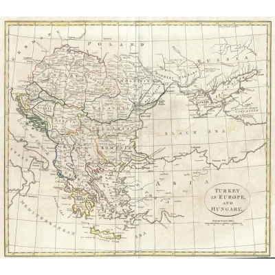 Clement Cruttwell Rumeli ve Yunanistan Haritası 1799 Kanvas Tablo