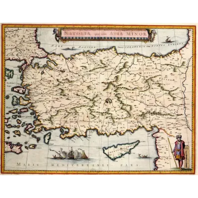 Joan Blaeu Natolia Anadolu Haritası 1635 Kanvas Tablo