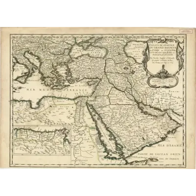 Nicolas Sanson Osmanlı Devleti Haritası 1654 Kanvas Tablo