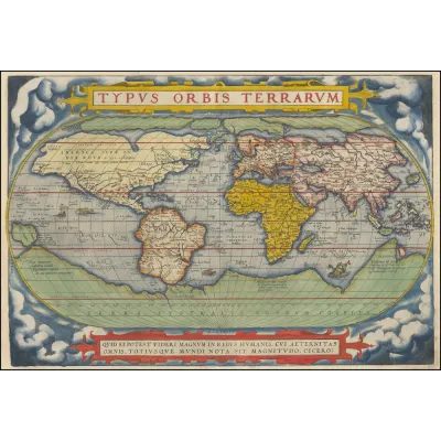 Ortelius Dünya Haritası 1572 Kanvas Tablo