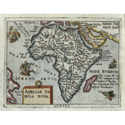 Pietro Maria Marchetti Afrika Haritası 1598 Kanvas Tablo