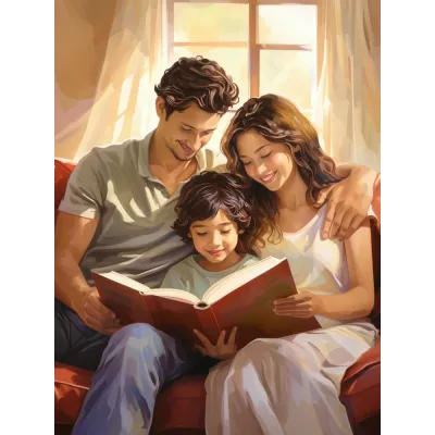 Ailece Kitap Kanvas Tablo