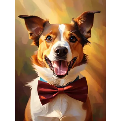 Mutlu Köpek Kanvas Tablo