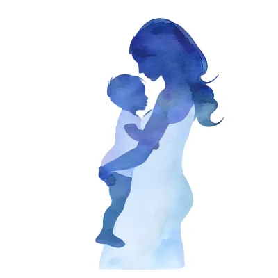Suluboya Anne Kucağı Kanvas Tablo