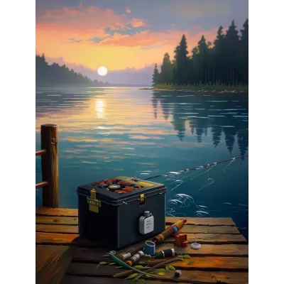 Balık Tutma Kanvas Tablo