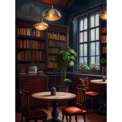 Kitap Kafe Kanvas Tablo