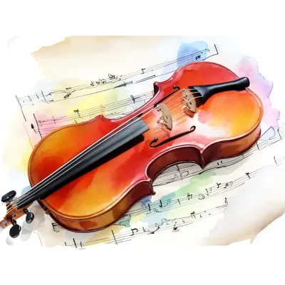 Suluboya Kemanlı Konser Kanvas Tablo