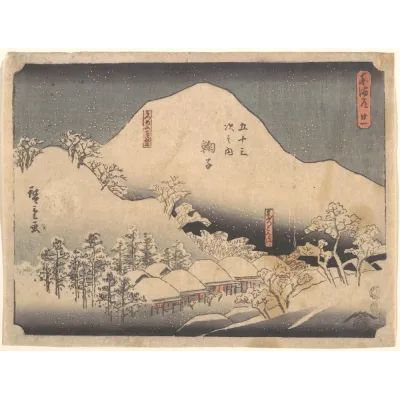 Hiroshige Karlı Manzara Kanvas Tablo