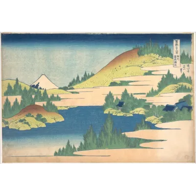 Hokusai Hakone Gölü ve Fuji Kanvas Tablo