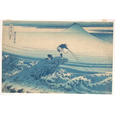Hokusai Kajikazawa'da Balıkçı Kanvas Tablo