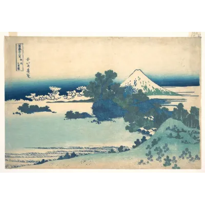 Hokusai Shichirigahama Sahili ve Fuji Kanvas Tablo
