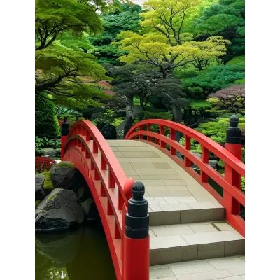 Japon Baskı Japon Köprüsü Kanvas Tablo