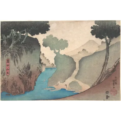 Kunisada Sisli Manzara Kanvas Tablo