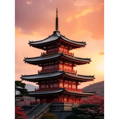 Modern Pagoda Kanvas Tablo