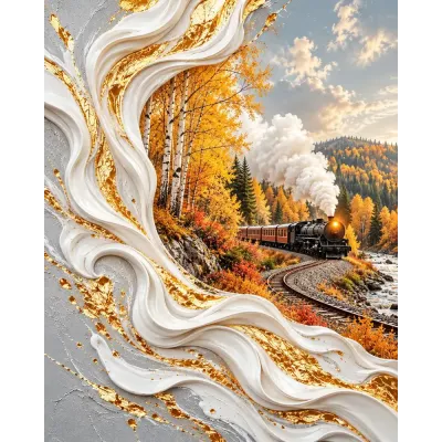 Sonbahar Treni III Kanvas Tablo
