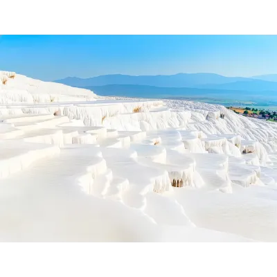 Suluboya Pamukkale Travertenleri Kanvas Tablo