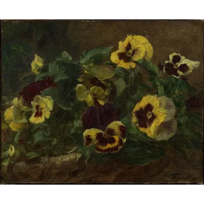 Henri Fantin-Latour Hercai Menekşeler Kanvas Tablo
